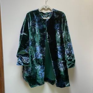 Anthro velvet coat with pockets